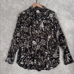 Anthropologie‎ Pilcro Brown viscose Long Sleeve Button Down Shirt - Small